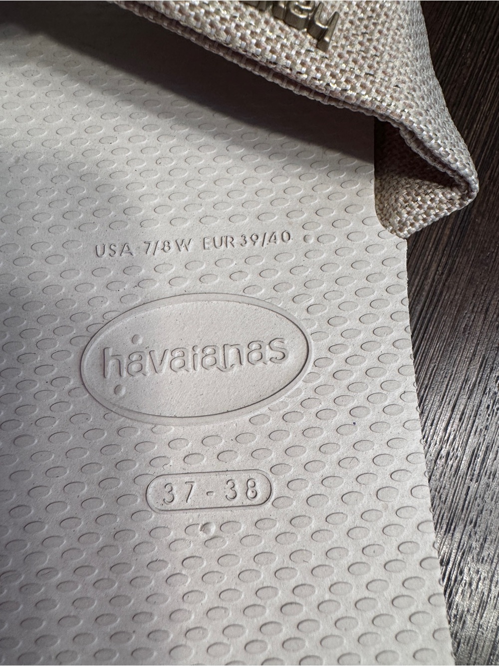Havaianas Beige Bow Slide Sandals NWT Women’s Size 7/8 Brazil Resort Beach - Picture 4 of 7